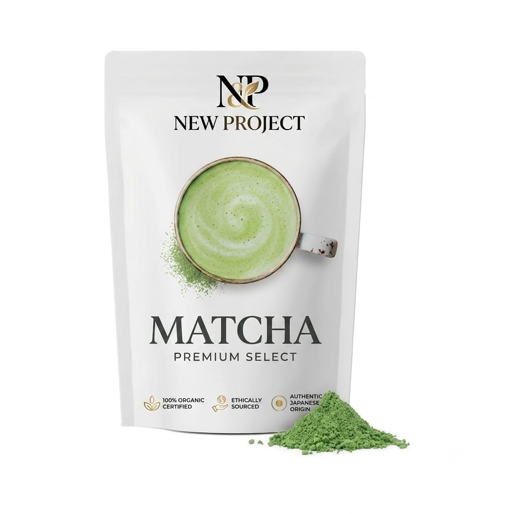 Découvrez notre Matcha Premium New Project, une poudre de thé vert authentique au goût délicat et à la couleur naturellement intense.